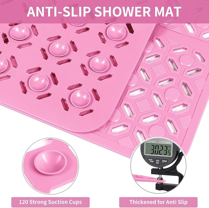 OTHWAY Square Shower Mat, TPE Anti Slip Shower mat - Image 2