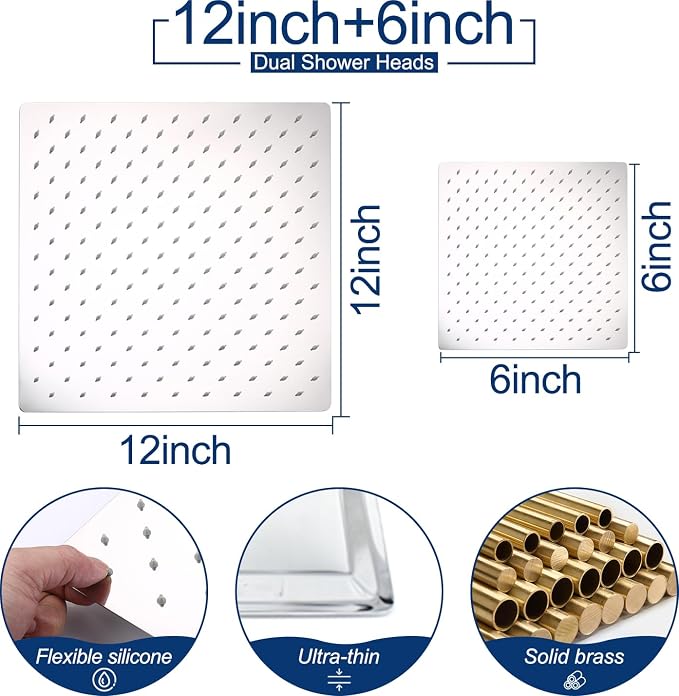 12" Shower Faucet Set Rain Shower System - Image 4