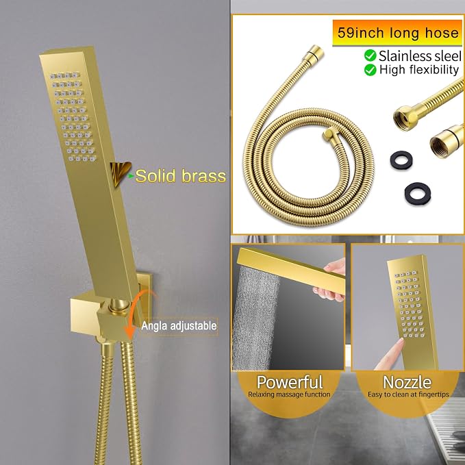 24x32 LED Dual Head Shower System 24"x32" Ceiling Mount Shower Head - Image 6