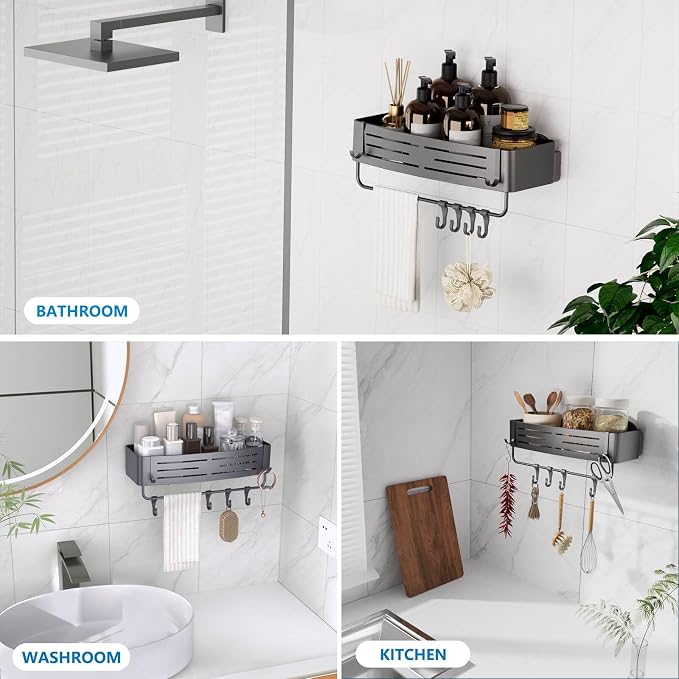 Onemake Shower Caddy Suction Cup, No Drilling Bathroom Shower Shelf, Corner - Image 4