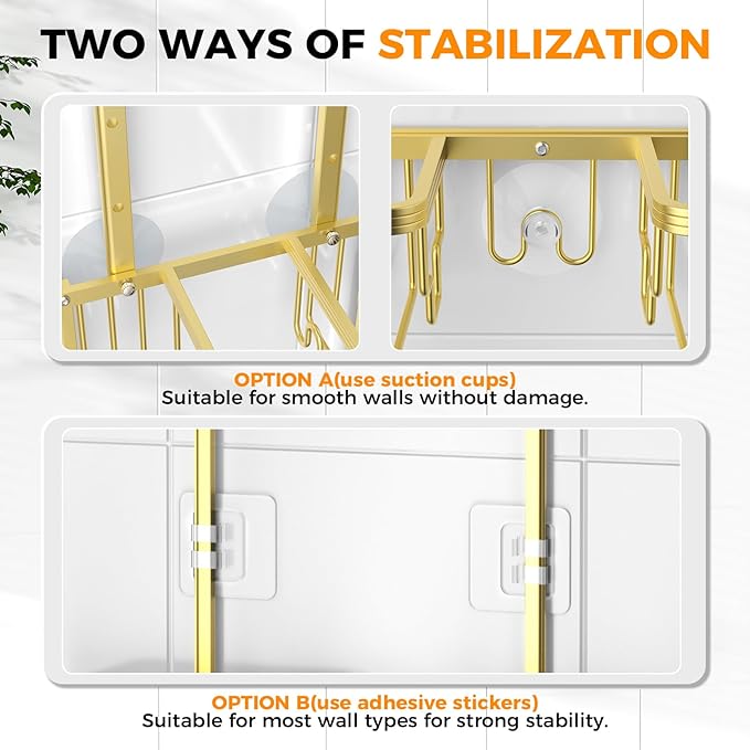REINHARDT Aluminum Shower Caddy Hanging Adjustable Shower Caddy, Rustproof - Image 5