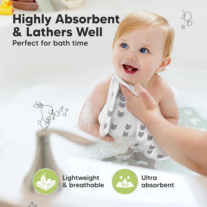 6-Pack Cotton Baby Washcloths for Newborn - Image 4