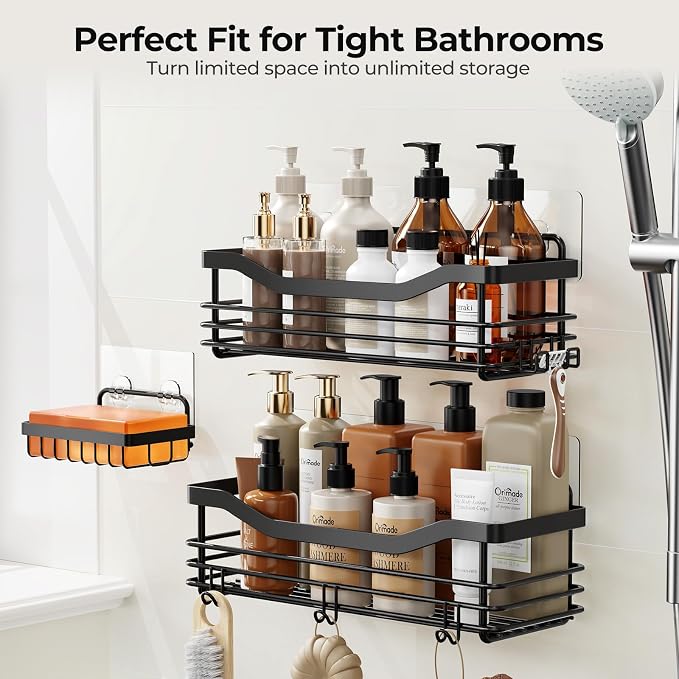 Orimade Shower Caddy Basket Soap Dish Holder Shelf - Image 4