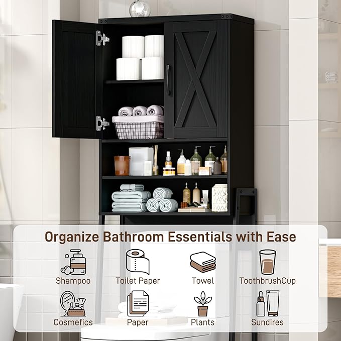 Vabches Over The Toilet Storage Cabinet, Farmhouse Over Toilet Storage Cabinet - Image 3