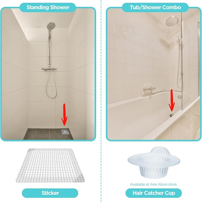 25 Pack, Disposable Shower Drain Hair Catcher Mesh Stickers, 6 inch - Image 5