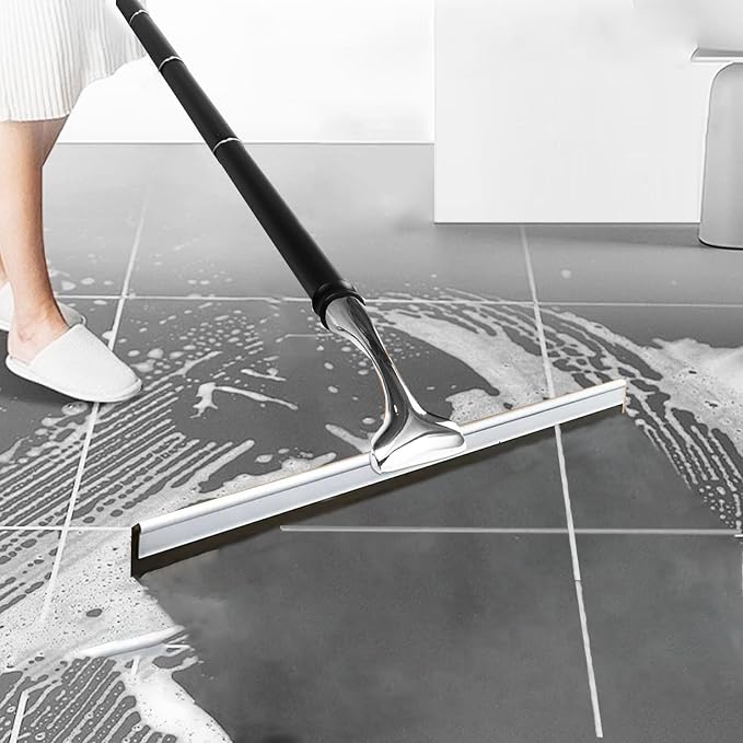 Window Squeegee with Extension Pole, 17.3″-60″ Telescopic Shower Squeegee - Image 5