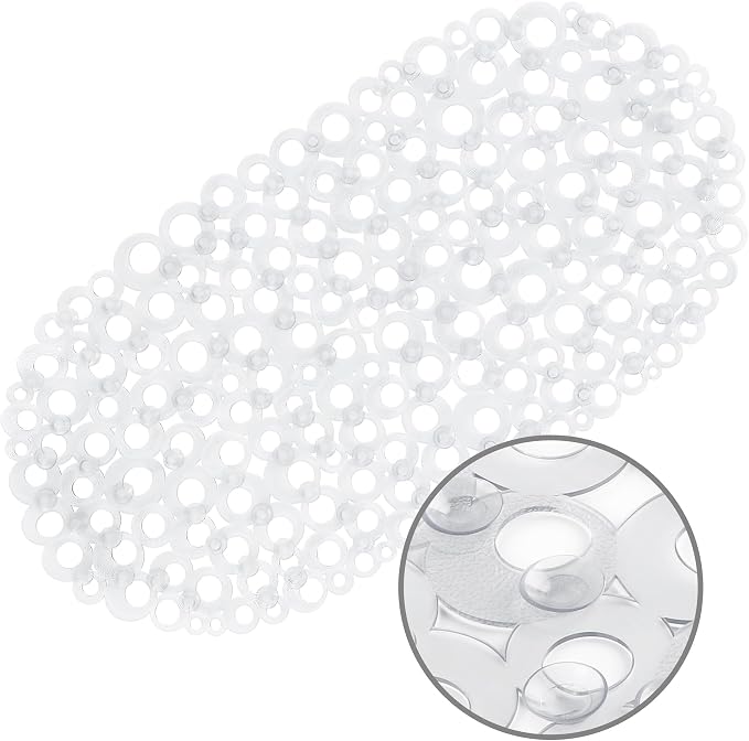 WELTRXE Oval Bathtub Mat Non Slip, Shower Mat by WELTRXE
