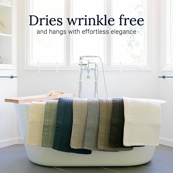 GILDEN TREE Waffle Towel Set Quick Dry Thin | 2 Bath Towels | 2 Hand Towels | 2 - Image 6