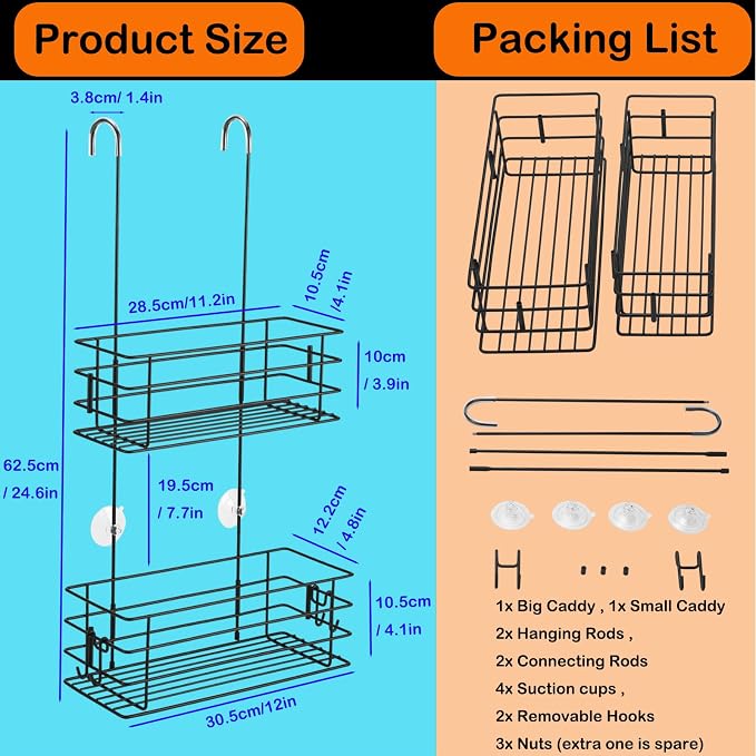 Shower Organizer Hanging Shower Caddy - Image 6