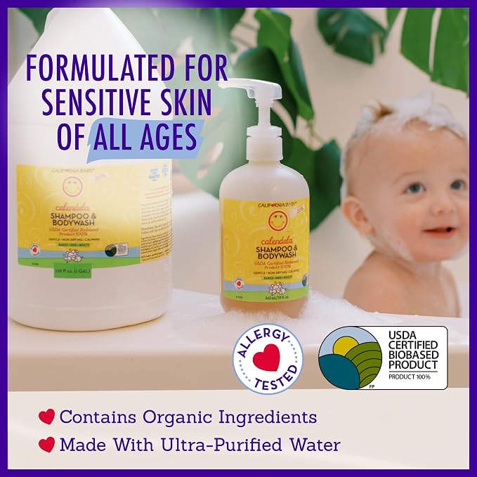 California Baby Calendula Baby Shampoo and Conditioner Set | 100% Plant-Based | - Image 3