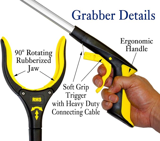 RMS 2-Pack 34 Inch and 21 Inch Grabber Reacher - Image 3