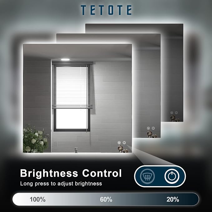 TETOTE 36 x 36 Inch LED Backlit Mirror - Image 4