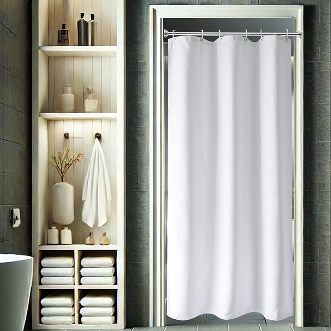 AooHome 36x72 Inch Shower Curtain, Stall Size Fabric Weave Waffle Bathroom by AooHome