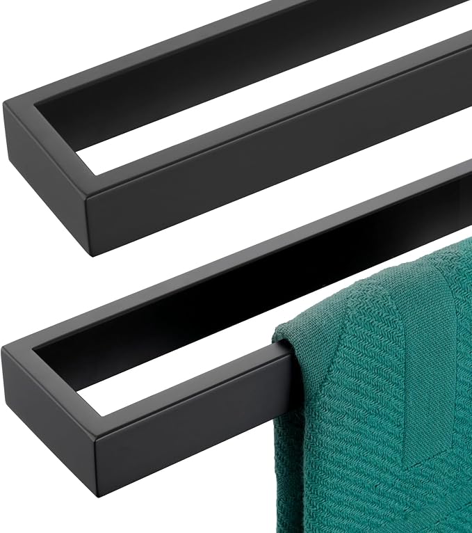 KOKOSIRI Towel Holder Matte Black Bath Towel Bars 24-Inch Kitchen Rack by KOKOSIRI