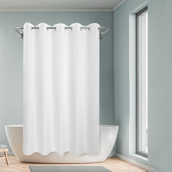 River Dream No Hook Long Shower Curtain or Liner Soft Microfiber - Image 7