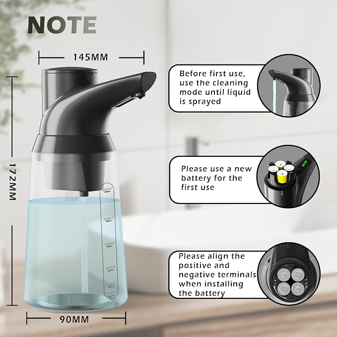 Adjustable Automatic Soap Dispenser Touchless, 4 Adjustable Levels，Battery - Image 3