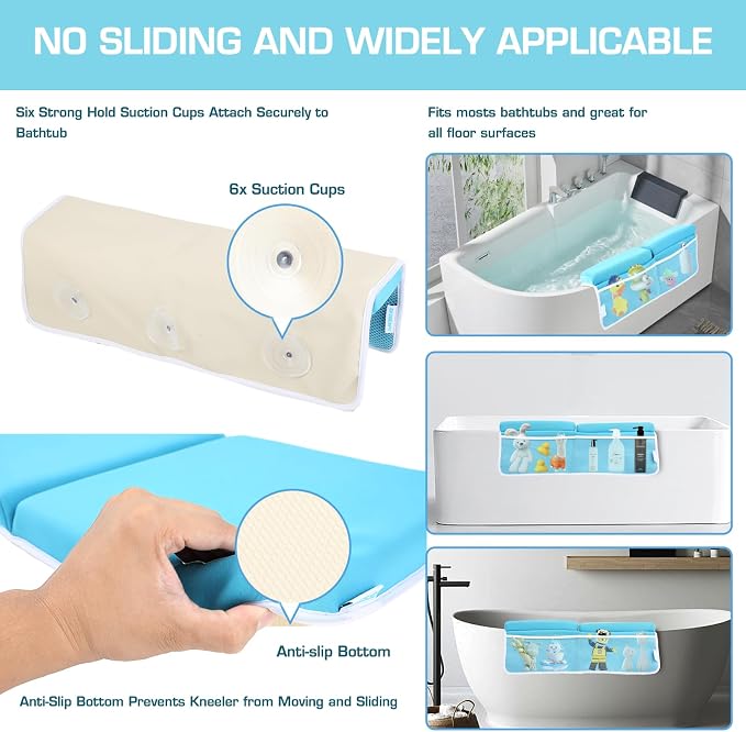 Bath Kneeler and Elbow Rest Pad, Thick Quick Dry Kneeling Mat, Large Bathtub Pad - Image 4