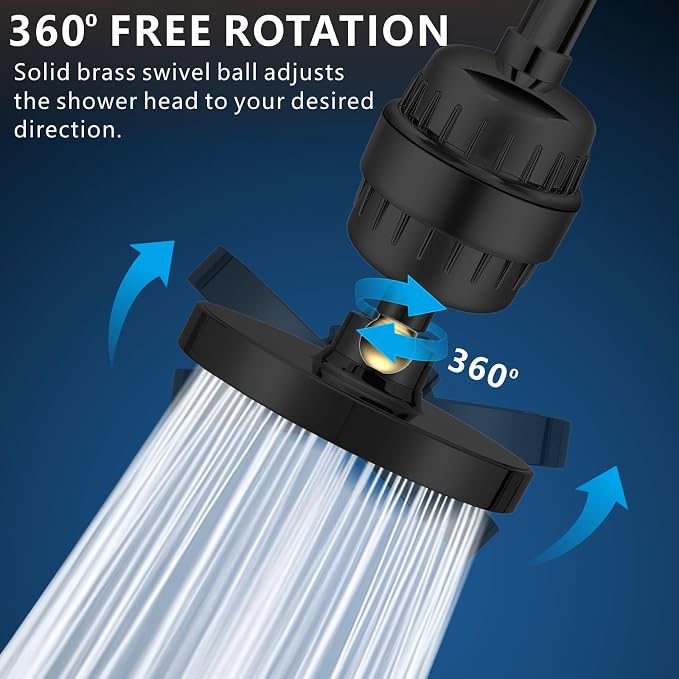 Voolan Filtered Shower Head Set, High Pressure Rain Shower - Image 4