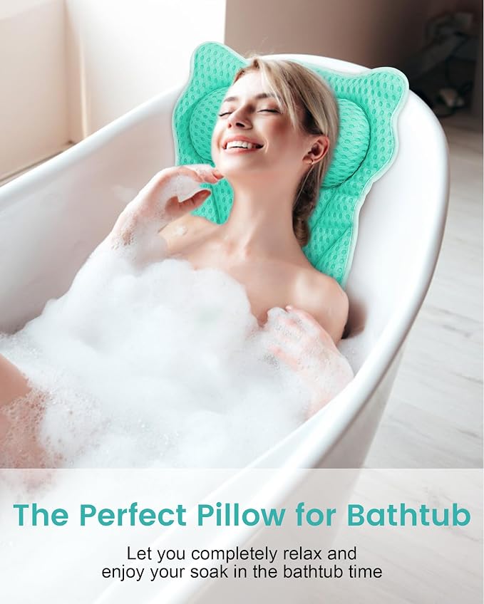 Bath Pillow, Bath Pillows for Tub Neck and Back Support, Soft 4D Air Mesh - Image 2