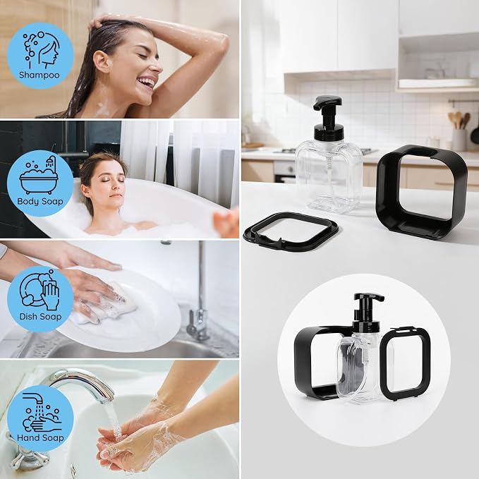 Segbeauty 10.1oz Black Foaming Soap Dispenser - Image 5