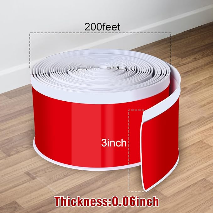Vinyl Baseboard Molding Trim 3 Inch x 200 Feet Peel and Stick Baseboard Trim - Image 2