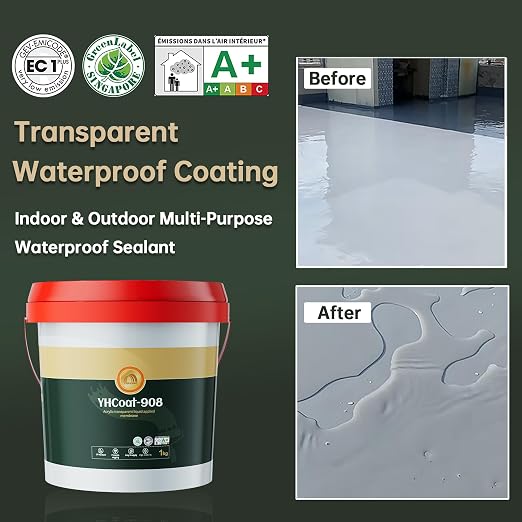 35 oz Transparent Waterproof Coating, Water-Based Outdoor & Indoor Paint Sealer - Image 2