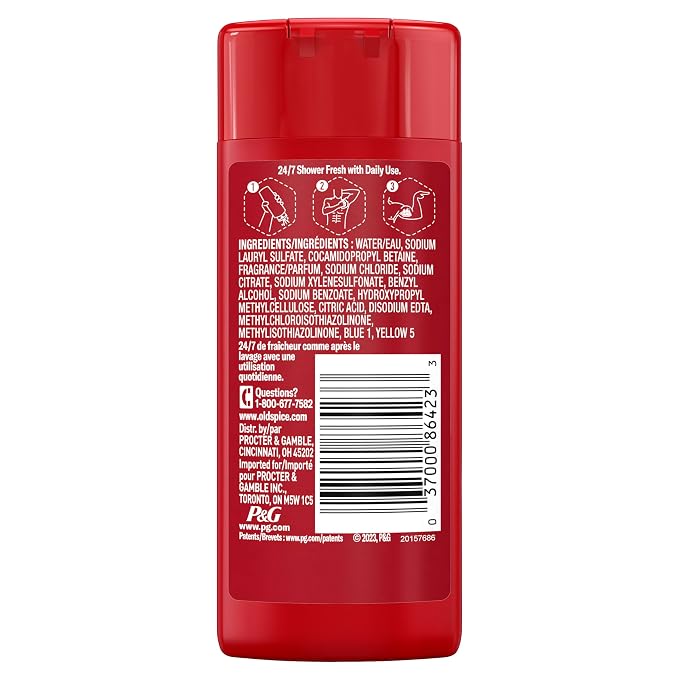 Old Spice Refreshing Body Wash for Men, 3X Defense, 24/7 Shower Fresh - Image 10