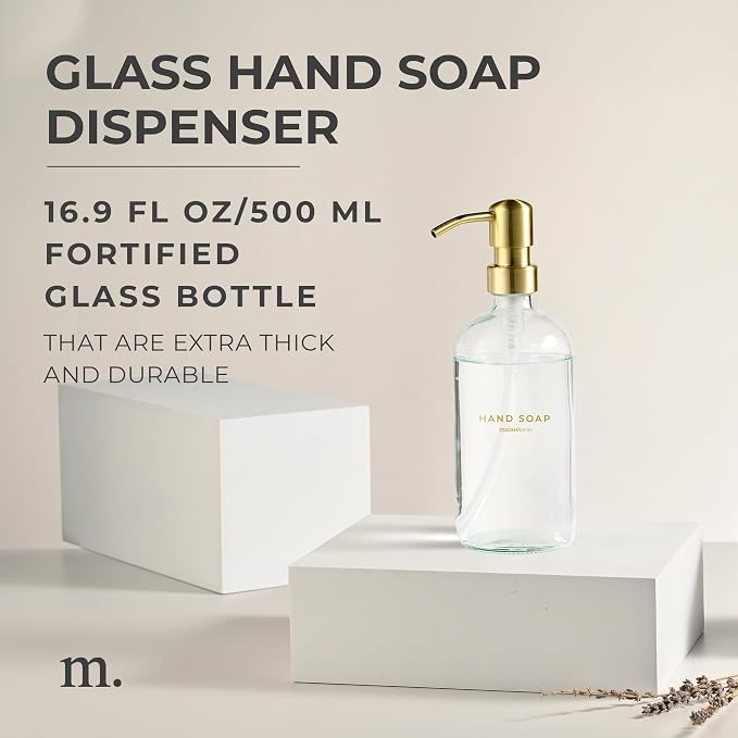 MaisoNovo Soap Dispenser 1-Piece Set | 16.9oz Clear Bottles - Image 2