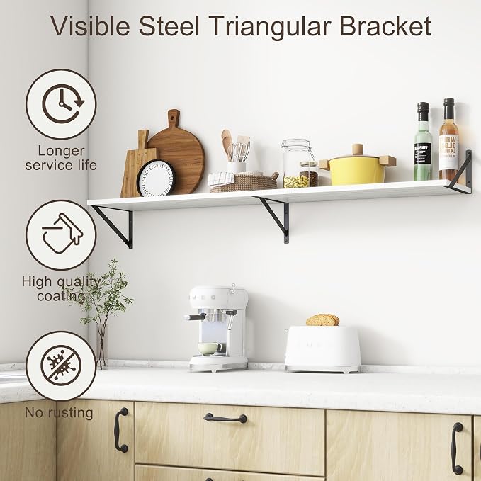 Floating Shelves 55 Inch Long, Wide Large Display Storage Shelves - Image 5