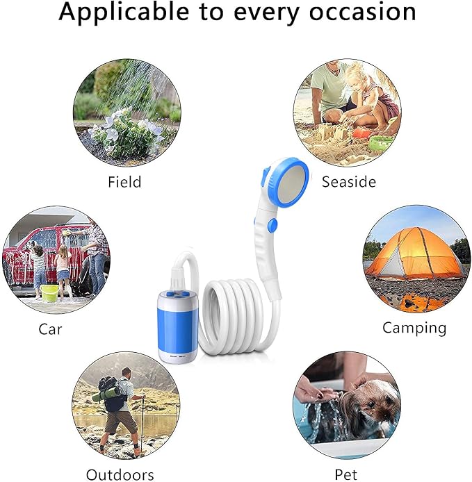 Iron Hammer Portable Shower Electric Shower Camping Shower Built-in 5000mAh - Image 2
