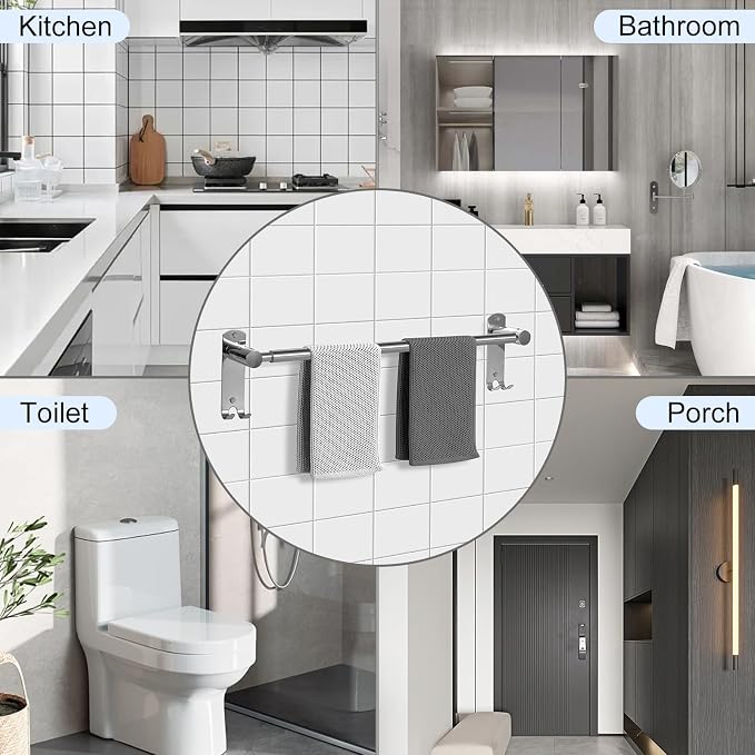 Bathroom Towel Rack, 28In Adjustable Bathroom Towel Bar, Stainless Steel Towel - Image 3