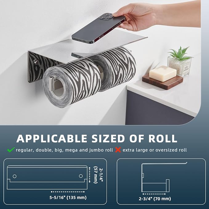 Angle Simple Double Toilet Paper Holder - Image 4