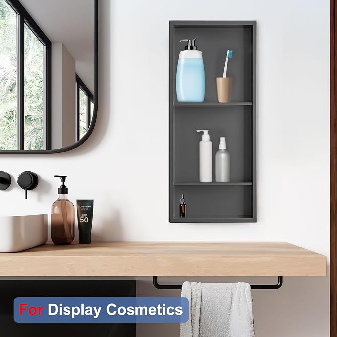 Shower Niche, 12 * 30 Stainless Steel Elegant Bathroom Niche, No Tile Needed - Image 4