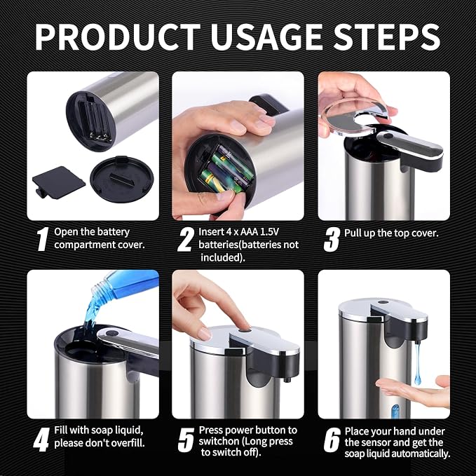 Automatic Soap Dispenser, Automatic Soap Dispenser Touchless, Kitchen & Bathroom - Image 7