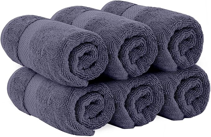 White Classic Luxury Navy Blue Hand Towels - Image 3