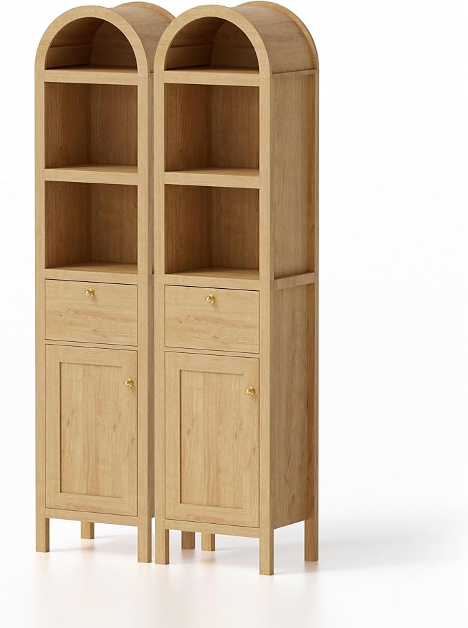 67" Tall Arched Bathroom Narrow Storage Cabinets Set of 2 by EYYTHUNG