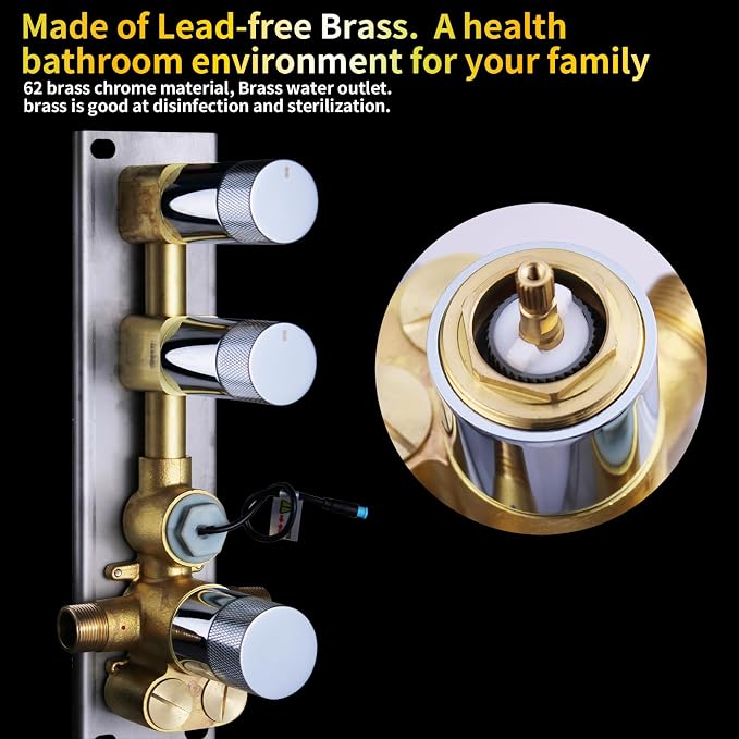 AYIVG Shower Diverter Valve Chrome Solid Brass Pressure Balance Diverter Valve - Image 4