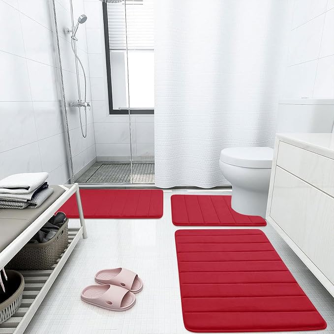 Buganda Memory Foam Bath Mat, Ultra Soft and Non-Slip Bathroom Rugs, Water - Image 6
