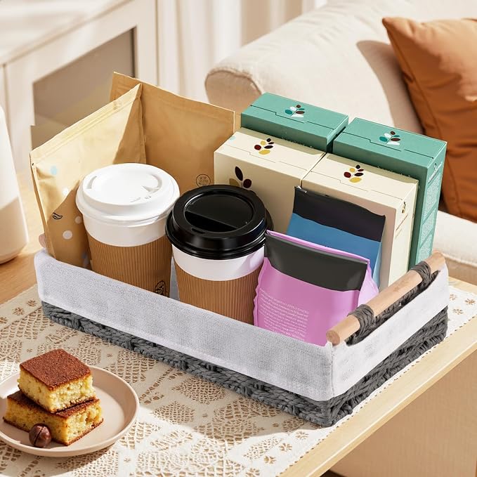 HomeHacks 2 Pack Storage Basket Paper Rope Baskets - Image 8