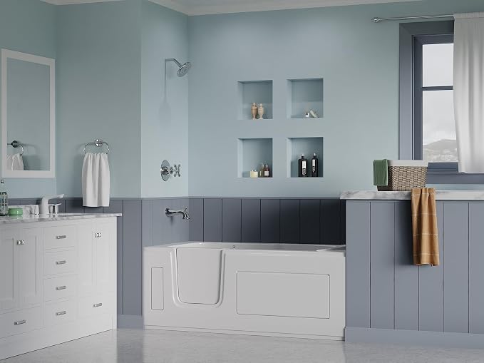 ANZZI Walk-In Tub 60'' x 30'' Acrylic, Left Drain, Easy Step Low Threshold - Image 2