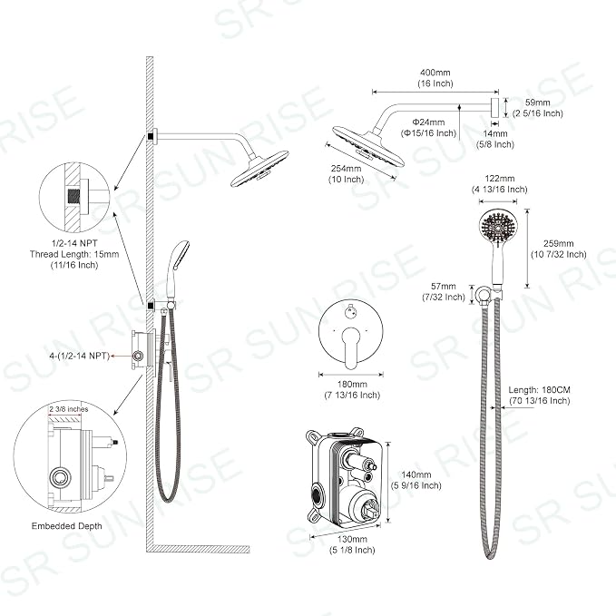 SR SUN RISE Shower Faucet - Image 9