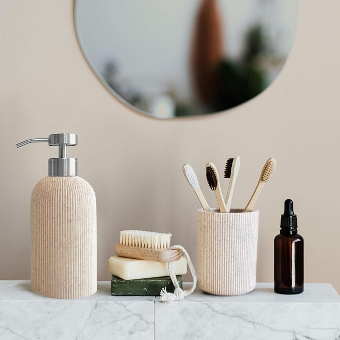 Small Sand Beige Toothbrush Holder - Image 2
