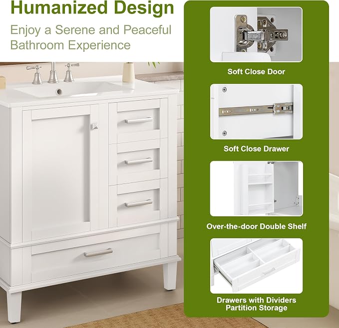Harper & Bright Designs 30" Bathroom Vanity - Image 8