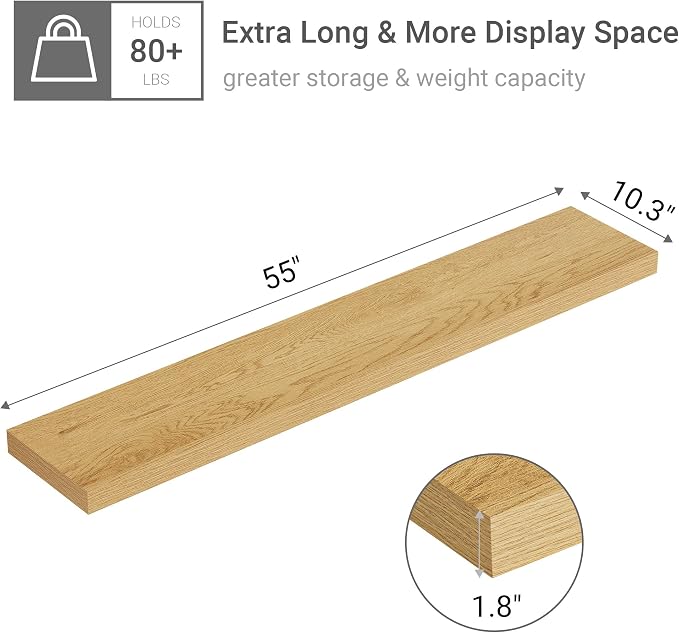Vivelove 55 inch Long Floating Shelves - Image 3