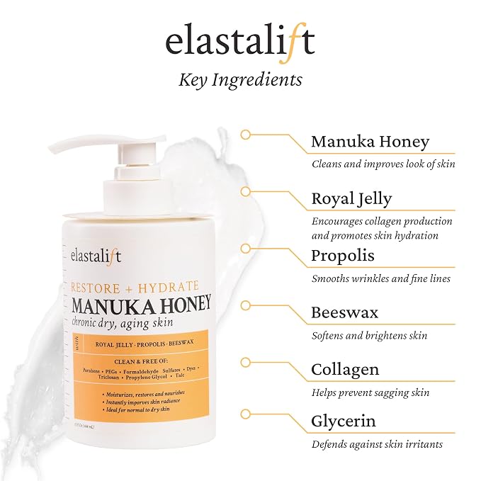 Elastalift Manuka Honey Cream Face Moisturizer & Body Butter Lotion - Image 2
