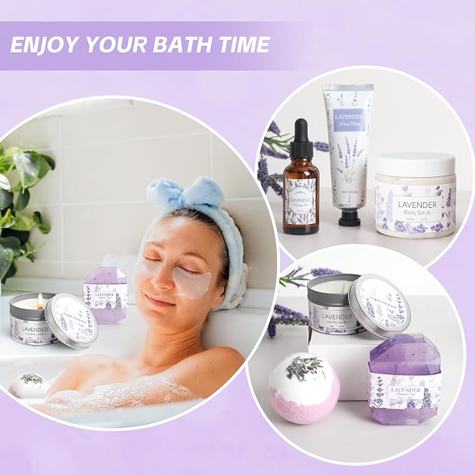 Lavender Spa Gifts Set, Relaxing Spa Gifts, Home Spa Products, Birthday Gifts - Image 6