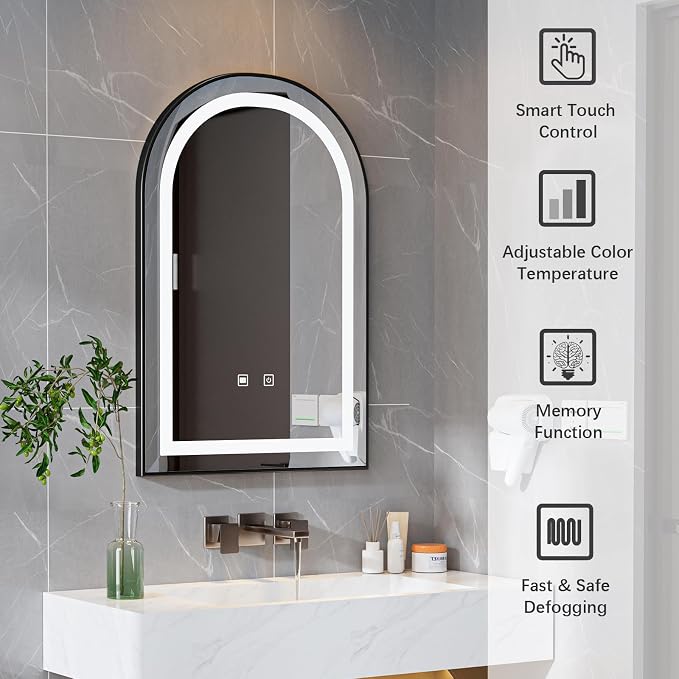 LED Bathroom Mirrors with Lights, 3 Colors Dimmable, Wall Mounted Lighted - Image 7