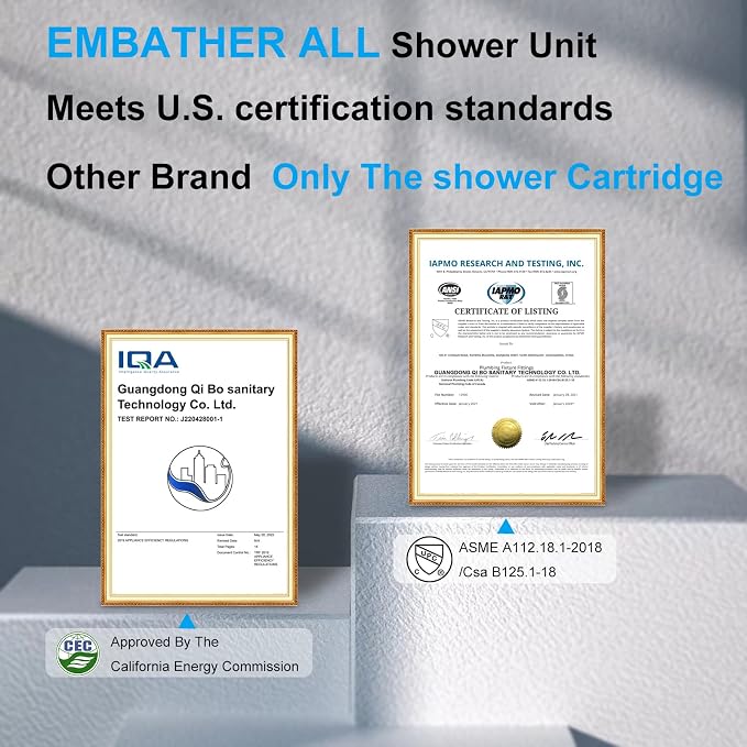 EMBATHER Shower System, High Pressure Wall Mounted Shower Faucet Set Complete - Image 2