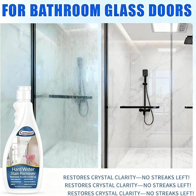 Hard Water Stain Remover, Shower Glass & Shower Door, Toilet Bowl Cleaner - Image 4