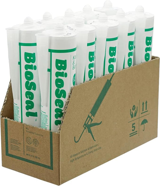 Translucent BioSeal 100% Silicone Sealant Caulk Kitchen and Bath Grade by BladeDepot